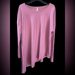 Lululemon To The Point Long Sleeve Shirt 6 Side Tie Misty Merlot Pima Cotton Tee